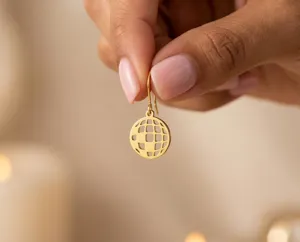 Disco Ball Earrings in 925 Sterling Silver with Geometric Design – 2