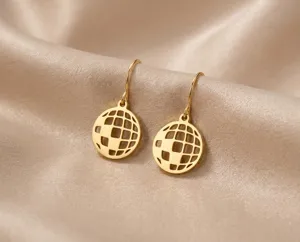 Disco Ball Earrings in 925 Sterling Silver with Geometric Design – 3