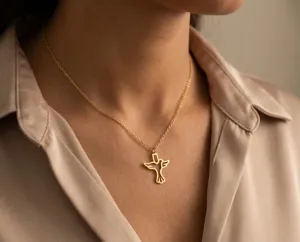 Dove Cross Pendant Necklace in 925 Sterling Silver – Faith Symbol – 2