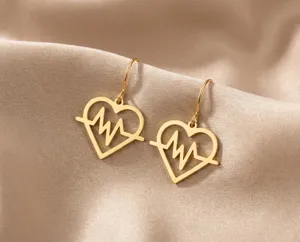 Heartbeat Earrings – Handmade 925 Sterling Silver Heart Jewelry – 3