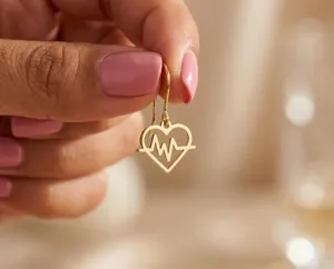 Heartbeat Earrings – Handmade 925 Sterling Silver Heart Jewelry – 2