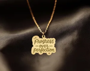 Custom Quote Necklace - Personalized Word Pendant in Sterling Silver – 1