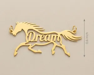 Personalized Horse Necklace – Sterling Silver Running Horse Pendant – 4