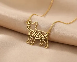 French Bulldog Necklace: Personalized Sterling Silver Name Pendant – 1