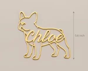 French Bulldog Necklace: Personalized Sterling Silver Name Pendant – 3