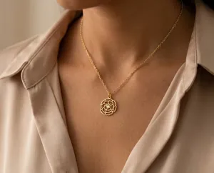 Carnation Pendant Necklace in Sterling Silver – Floral Lace Charm – 2