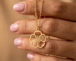 Hawthorn Flower Necklace: Handmade 925 Sterling Silver Floral Pendant – 3