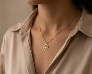 Hawthorn Flower Necklace: Handmade 925 Sterling Silver Floral Pendant – 2