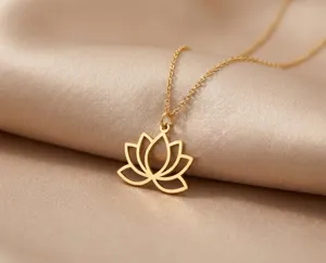 Lotus Necklace in Sterling Silver Floral Pendant, Gold or Rose Gold – 2