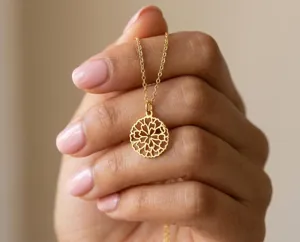 Marigold Pendant Necklace: Handmade 925 Sterling Silver Floral Charm – 3