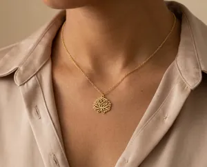 Chrysanthemum Pendant Necklace: Handmade 925 Sterling Silver Floral Jewelry – 3