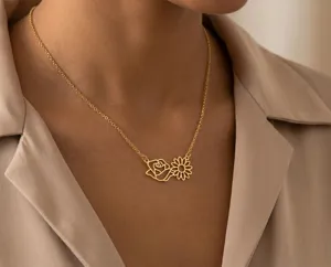 Dainty Flower Necklace – Sterling Silver Birth Flower Pendant – 7