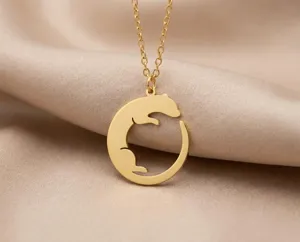 Ferret Necklace: Minimalist 925 Sterling Silver Ferret Pendant – 1