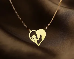Horse Necklace – Girl and Horse Heart Necklace in Sterling Silver – 1