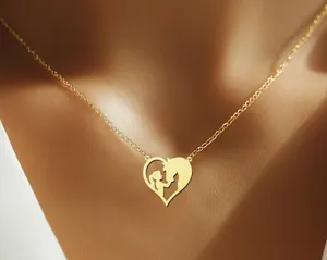 Horse Necklace – Girl and Horse Heart Necklace in Sterling Silver – 2