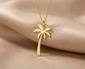 Palm Tree Pendant Necklace: Handmade 925 Sterling Silver Tropical Jewelry – 1