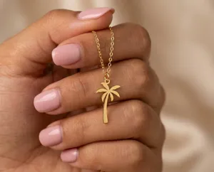 Palm Tree Pendant Necklace: Handmade 925 Sterling Silver Tropical Jewelry – 3