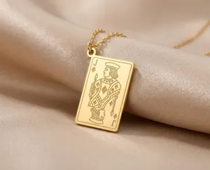 Jack of Diamonds Necklace: Sterling Silver Playing Card Pendant – 1