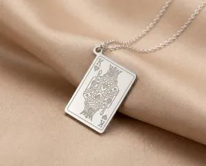 King of Hearts Necklace – Sterling Silver Playing Card Pendant – 3
