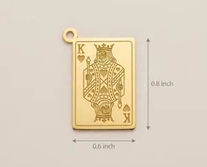 King of Hearts Necklace – Sterling Silver Playing Card Pendant – 4