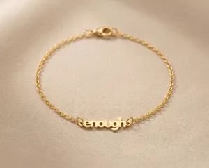 Custom Text Quote Bracelet - Adjustable Sterling Silver Inspirational Jewelry – 2