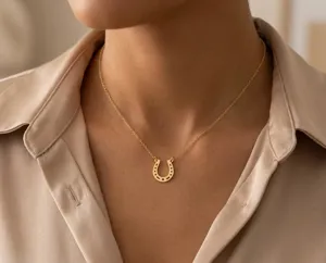 Horseshoe Necklace: Sterling Silver Good Luck Pendant for Horse Lovers – 1