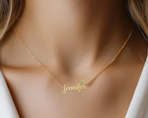 Custom Name Necklace with Bow – Personalized Gold Plated Jewelry – 2