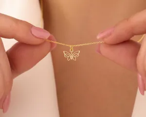 Butterfly Necklace in 925 Sterling Silver with Gold Finish – 2