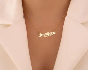 Custom Heart Name Necklace: Personalized Minimalist Name Pendant in Gold, Rose Gold or Silver – 2