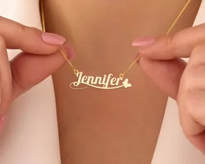 Personalized Butterfly Name Necklace in Sterling Silver – 3