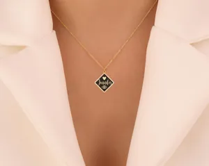 Personalized QR Code Necklace with Custom Name Charm – 3