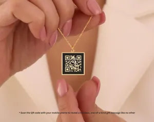 Personalized QR Code Necklace – Custom Message Keepsake Pendant – 2
