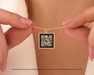 Personalized QR Code Necklace – Custom Message Keepsake Pendant – 1