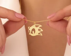 Sonic Head Gold Pendant Necklace for Gaming Fans – 2