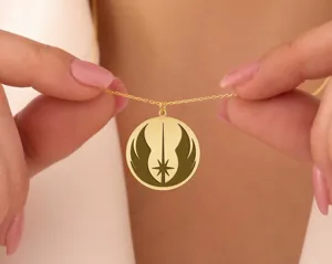 Jedi Symbol Necklace: Galactic Sci-Fi Pendant in Sterling Silver – 1