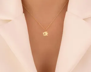 Sonic Head Pendant Necklace – Gold-Plated Gamer Charm – 3