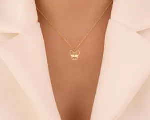 French Bulldog Necklace – Cute Dog Lover Charm in Sterling Silver – 3