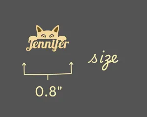 Peeking Cat Necklace - Cat Name Pendant in Gold Plated Silver – 5