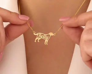 Labrador Retriever Name Necklace – Personalized Dog Silhouette Jewelry – 2
