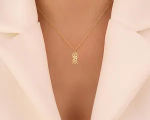 Custom Infinity Date Necklace in Gold Plated Silver, Personalized Anniversary Gift – 3