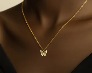 Butterfly Necklace - Elegant 925 Sterling Silver Butterfly Pendant – 4