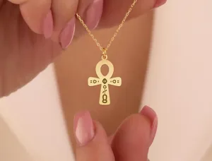 Ankh Cross Necklace - Gold Plated Ancient Egyptian Pendant for Spiritual Style – 1