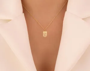 USA Necklace: Gold Plated USA Pendant Necklace in Sterling Silver – 3