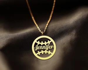 Personalized Softball Name Necklace in 925 Sterling Silver – 3