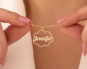 Custom Cloud Name Necklace in 925 Sterling Silver | Personalized Cloud Jewelry – 1