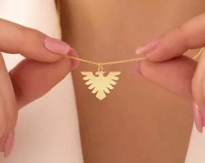 Eagle Necklace – Gold Eagle Pendant in Sterling Silver – 1