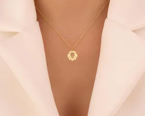 Lion Necklace in Gold: Minimalist Animal Pendant Jewelry for Women – 3