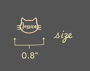 Custom Cat Name Necklace: Personalized Kitty Face Pendant in Script – 5