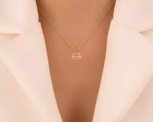 Custom Cat Name Necklace – Personalized Kitty Pendant in Sterling Silver – 3
