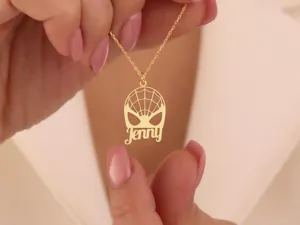Spiderman Name Necklace – Personalized Custom Pendant in 925 Sterling Silver – 1